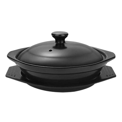 Stylish Ceramic Stew Pot Collection with Dual Handles and Serving Tray - Très Elite