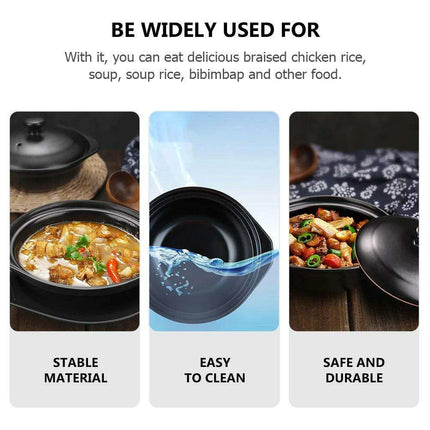 Stylish Ceramic Stew Pot Collection with Dual Handles and Serving Tray - Très Elite