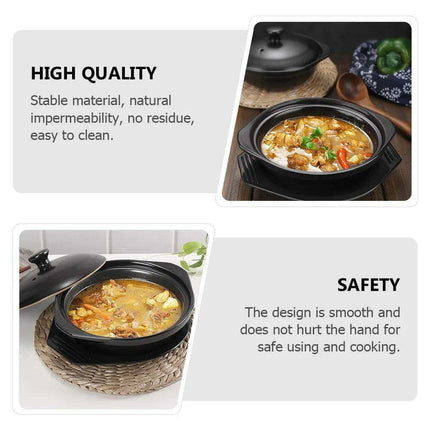 Stylish Ceramic Stew Pot Collection with Dual Handles and Serving Tray - Très Elite