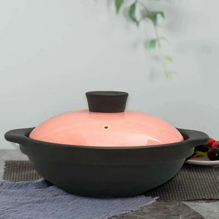 Stylish Ceramic Stew Pot for Gas Stoves - Practical Casserole with Lid for Easy Cooking - Très Elite