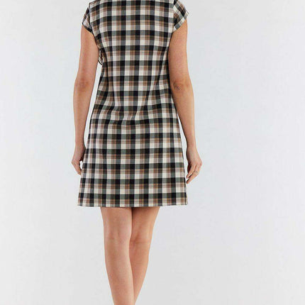 Stylish Checkered A-Line Mini Dress