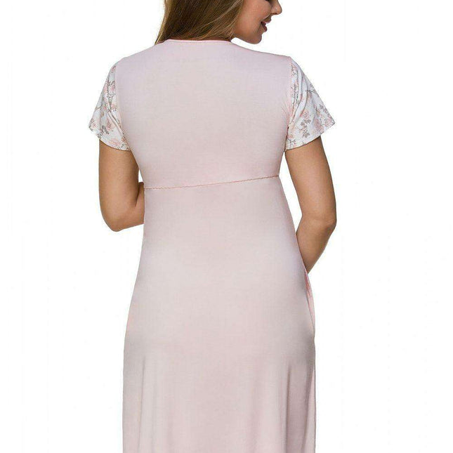 Stylish & Comfortable Maternity Nightshirt in Soft Pastel Shades