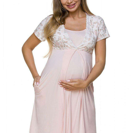 Stylish & Comfortable Maternity Nightshirt in Soft Pastel Shades