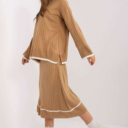 Stylish Contrast-Knitwear Set for Effortless Elegance - Très Elite