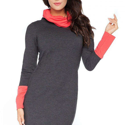 Stylish Convertible Collar Sweatshirt Dress - Très Elite