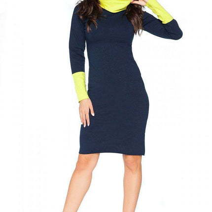 Stylish Convertible Collar Sweatshirt Dress - Très Elite