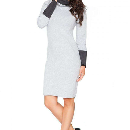 Stylish Convertible Collar Sweatshirt Dress - Très Elite