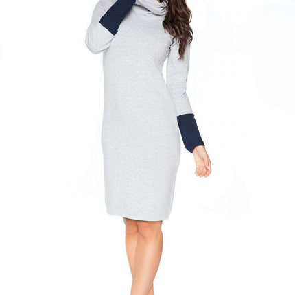 Stylish Convertible Collar Sweatshirt Dress - Très Elite