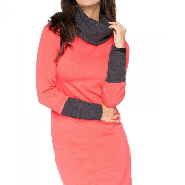 Stylish Convertible Collar Sweatshirt Dress