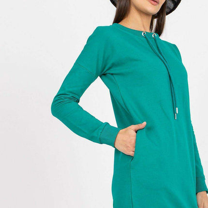 Stylish Cotton Blend Tracksuit Dress with Adjustable Tie and Convenient Pockets - Très Elite