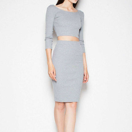 Stylish Cotton Crop Top and Pencil Skirt Set - Très Elite