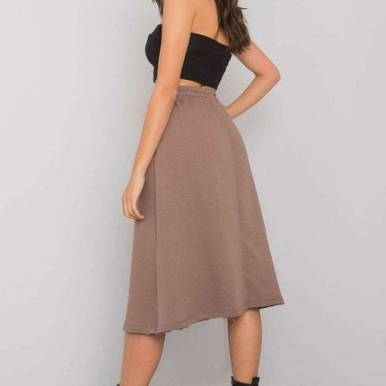 Stylish Cotton Flared Skirt with Functional Side Pockets - Très Elite