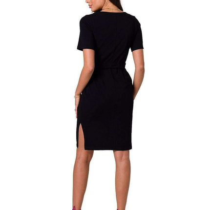 Stylish Cotton Knit Dress with Belt for Effortless Chic - Très Elite