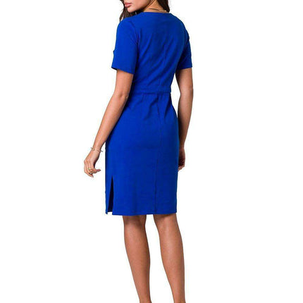 Stylish Cotton Knit Dress with Belt for Effortless Chic - Très Elite