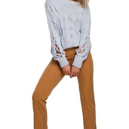 Stylish Cracked Sleeve Knit Pullover - Très Elite