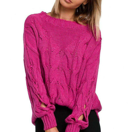 Stylish Cracked Sleeve Knit Pullover - Très Elite
