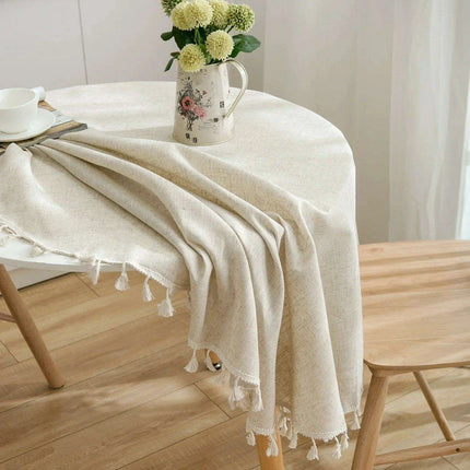 Stylish Customizable Plaid Cotton Linen Tablecloth - Elevate Your Dining Experience - Très Elite