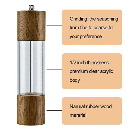 Stylish Customizable Wood Salt and Pepper Grinders - Elevate Your Cooking Experience - Très Elite