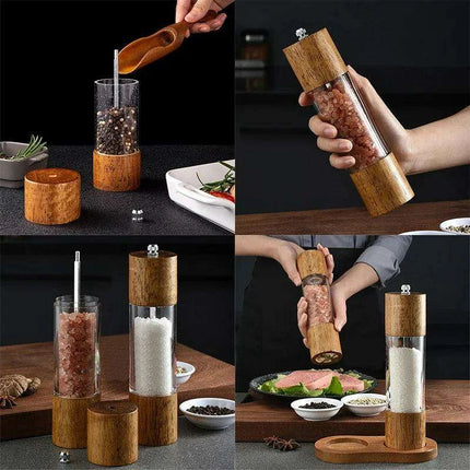 Stylish Customizable Wood Salt and Pepper Grinders - Elevate Your Cooking Experience - Très Elite