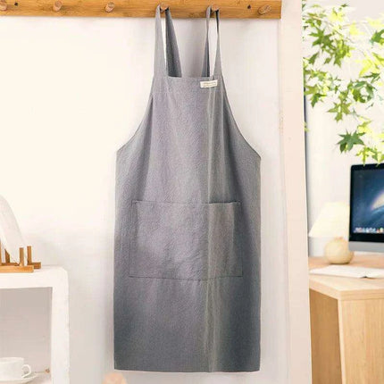 Stylish Denim and Linen Blend Apron for Women - Perfect for Cooking and Crafting..