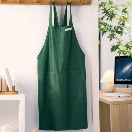 Stylish Denim and Linen Blend Apron for Women - Perfect for Cooking and Crafting..