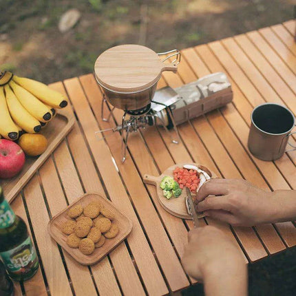 Stylish Eco-Friendly Bamboo Outdoor Serving Tray with Lockable Lid for Elegant Entertaining - Très Elite