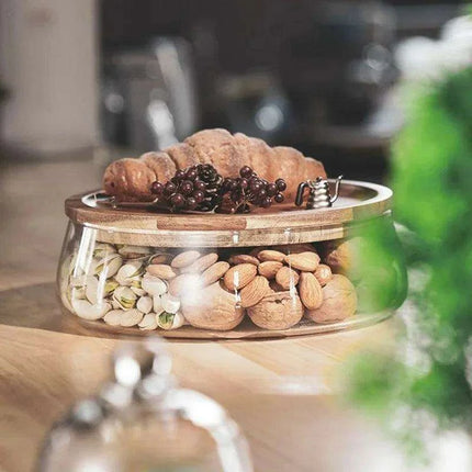 Stylish Eco-Friendly Glass Storage Jars with Acacia Wood Lids for Chic Kitchen Organization - Très Elite