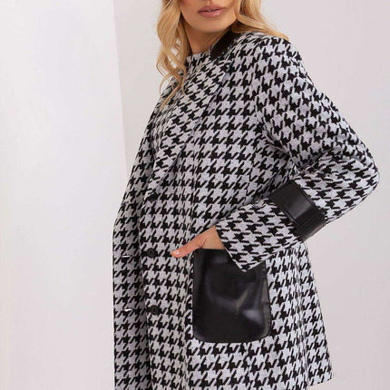 Stylish Eco-Friendly Peplite Jacket with Trendy Lined Collar - Très Elite