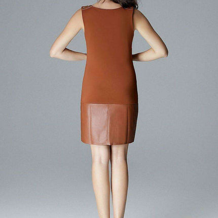 Stylish Eco-Friendly Sleeveless Dress with Button Embellishments - Très Elite