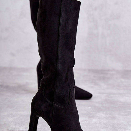 Stylish Eco-Suede Knee-High Heel Boots for Every Occasion - Très Elite