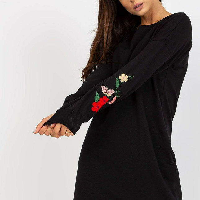 Stylish Embroidered Casual Tracksuit Dress With Pockets - Très Elite