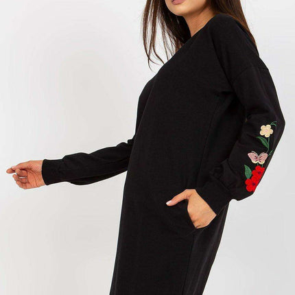 Stylish Embroidered Casual Tracksuit Dress With Pockets - Très Elite