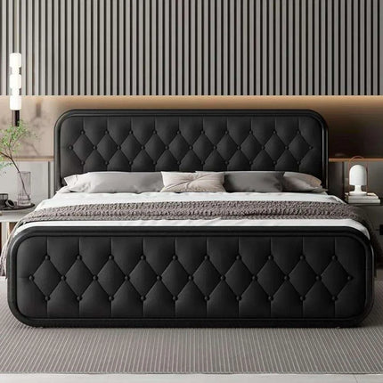 Stylish Faux Leather Bed Frame with Sturdy Support and Smart Under-Bed Storage Solutions- Très Elite- Très Elite