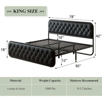 Stylish Faux Leather Bed Frame with Sturdy Support and Smart Under-Bed Storage Solutions- Très Elite- Très Elite