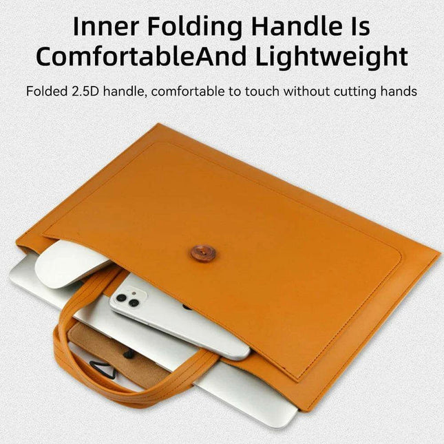 Stylish Faux Leather Laptop Tote with Innovative Features for MacBook Air and Tech Essentials