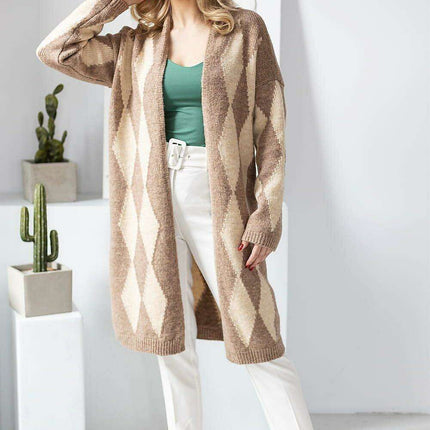 Stylish Geometric Knit Cardigan - Très Elite