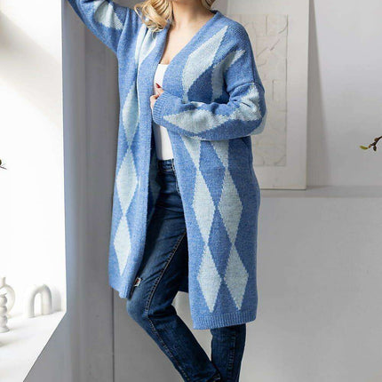 Stylish Geometric Knit Cardigan - Très Elite