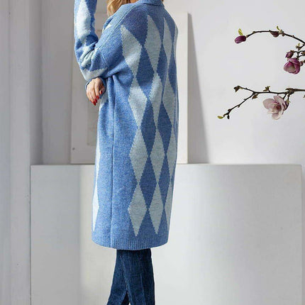 Stylish Geometric Knit Cardigan - Très Elite