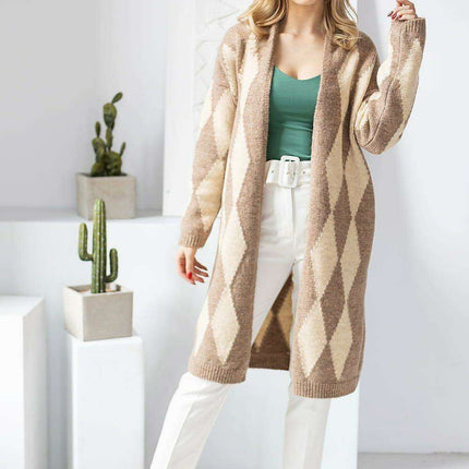 Stylish Geometric Knit Cardigan
