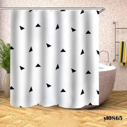 Stylish Geometric Plaid Shower Curtain..