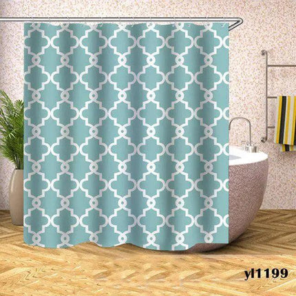 Stylish Geometric Plaid Shower Curtain..
