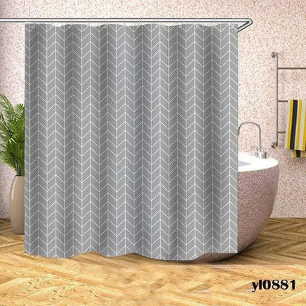 Stylish Geometric Plaid Shower Curtain..