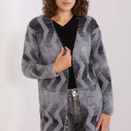 Stylish Geometric Print Wrap Sweater