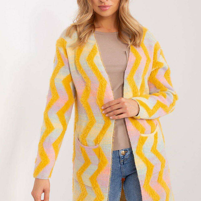 Stylish Geometric Print Wrap Sweater