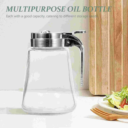 Stylish Glass and Stainless Steel Syrup & Cream Dispenser Duo - Essential Kitchen Set - Très Elite
