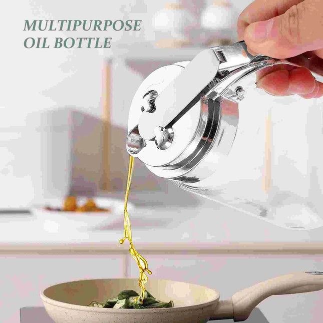 Stylish Glass and Stainless Steel Syrup & Cream Dispenser Duo - Essential Kitchen Set