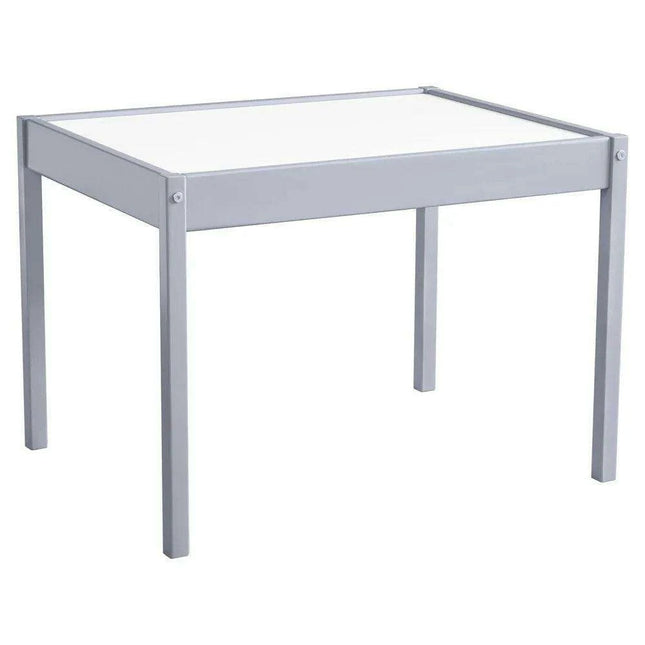 Stylish Gray and White Children’s Table and Chair Set - Perfect for Homeschooling Environments