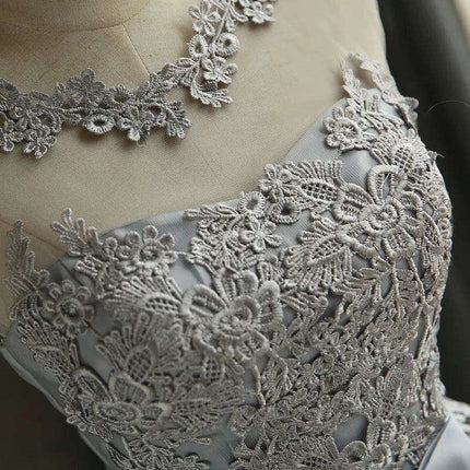 Stylish Grey Cocktail Dress for Bridesmaids and Graduates - Très Elite