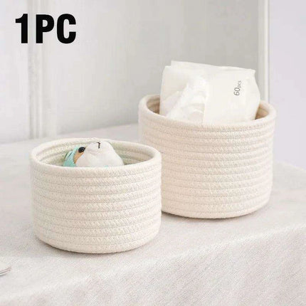 Stylish Handwoven Cotton Rope Basket for Home Organization and Storage- Très Elite- Très Elite