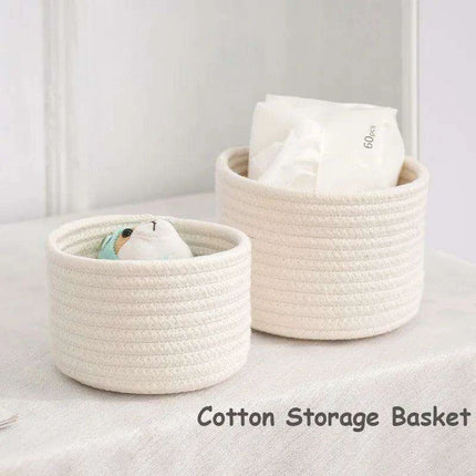 Stylish Handwoven Cotton Rope Basket for Home Organization and Storage - Très Elite